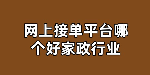 网上接单平台哪个好家政行业